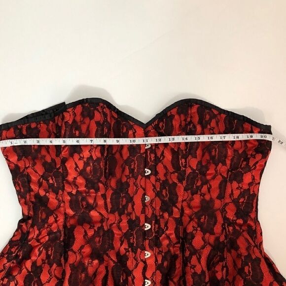 SEXY Lace Up Black & Red Bandeau Size 3X!! - Picture 8 of 10